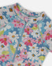 Printed Short Sleeve One-Piece Swimsuit With Frills White, Pink, And Green Flowers - G30NG11_048