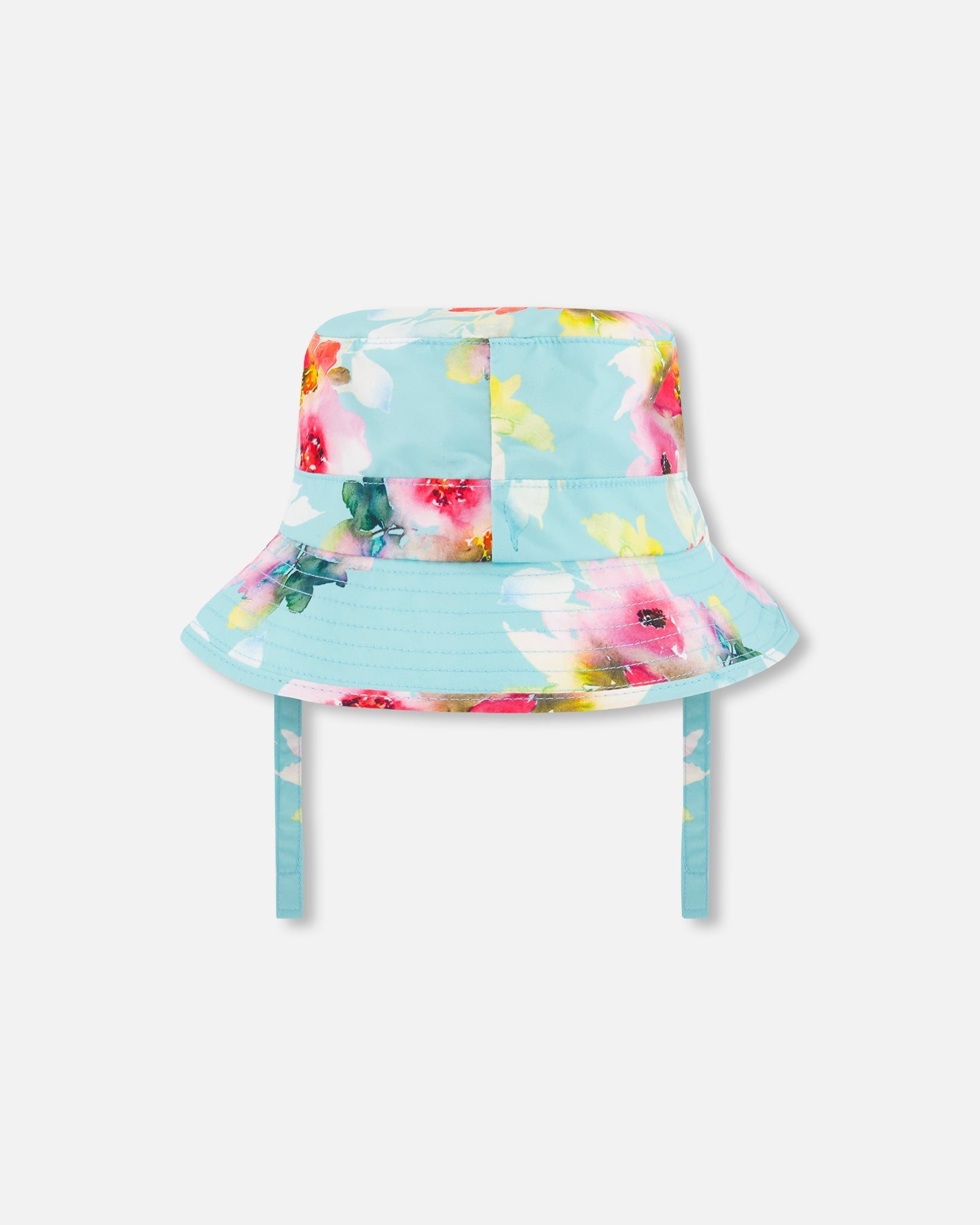 Printed Beach Sun Hat Turquoise And Pink Flowers - G30NGC_057