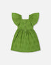 Frill Sleeve Dress With Embroidery Green - G30O88_300