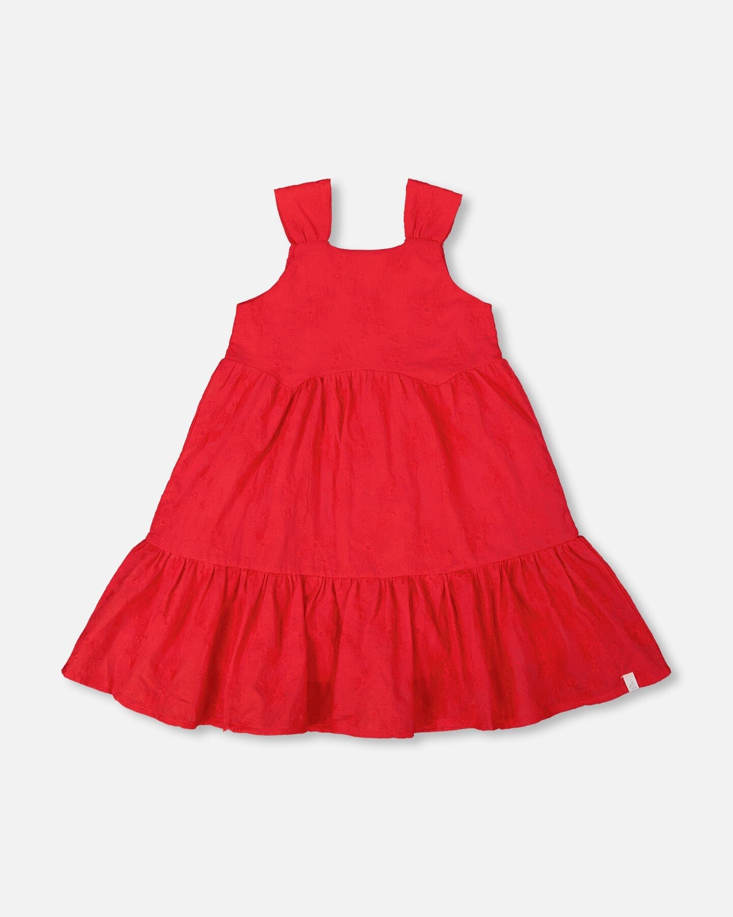 Multi-Tiered Eyelet Dress Red - G30O89_732