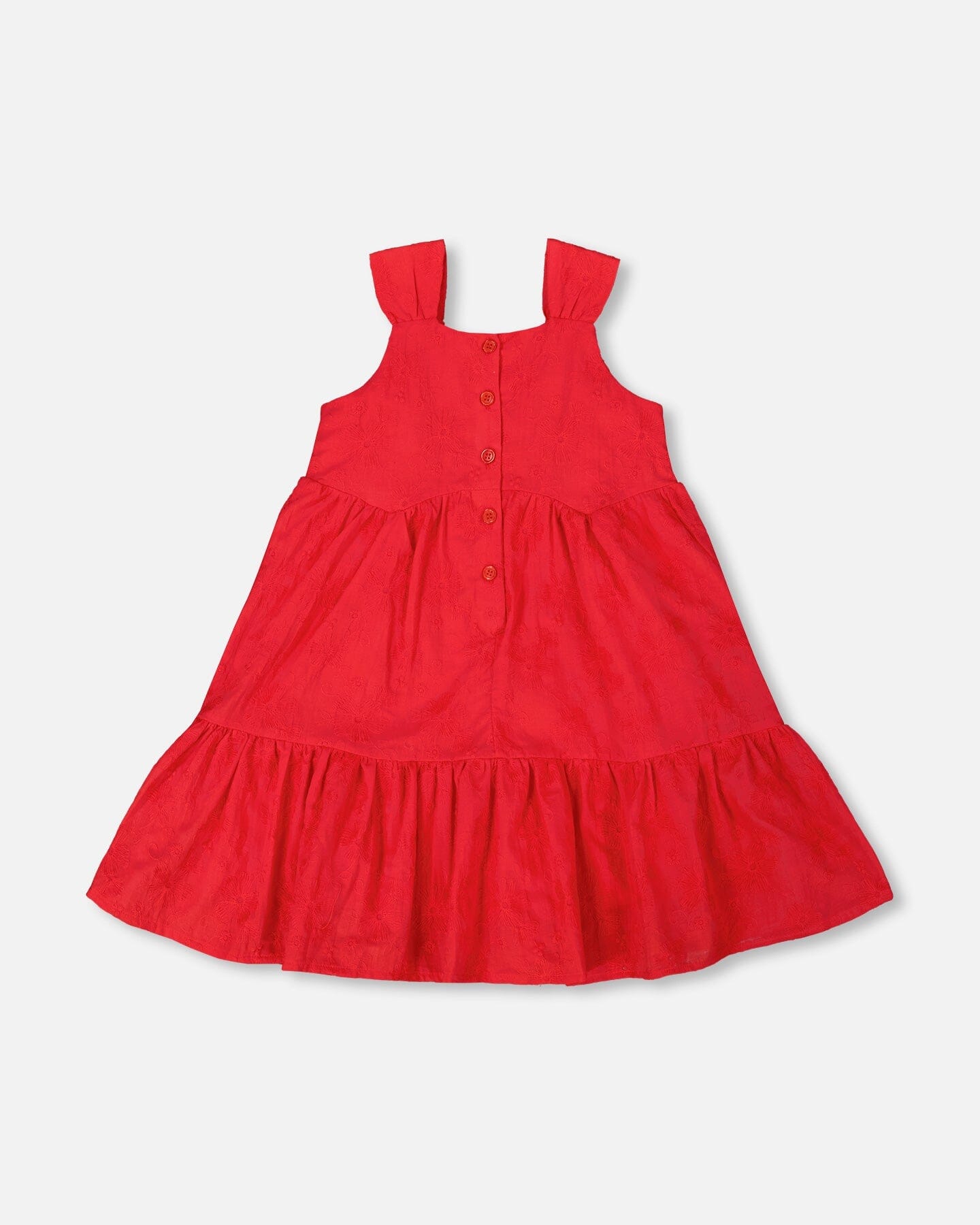 Multi-Tiered Eyelet Dress Red - G30O89_732