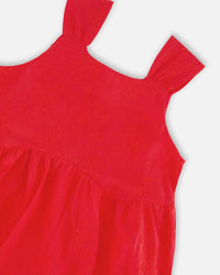 Multi-Tiered Eyelet Dress Red - G30O89_732