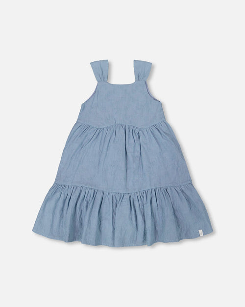 Multi-Tiered Eyelet Dress Gray Blue - G30O89_971