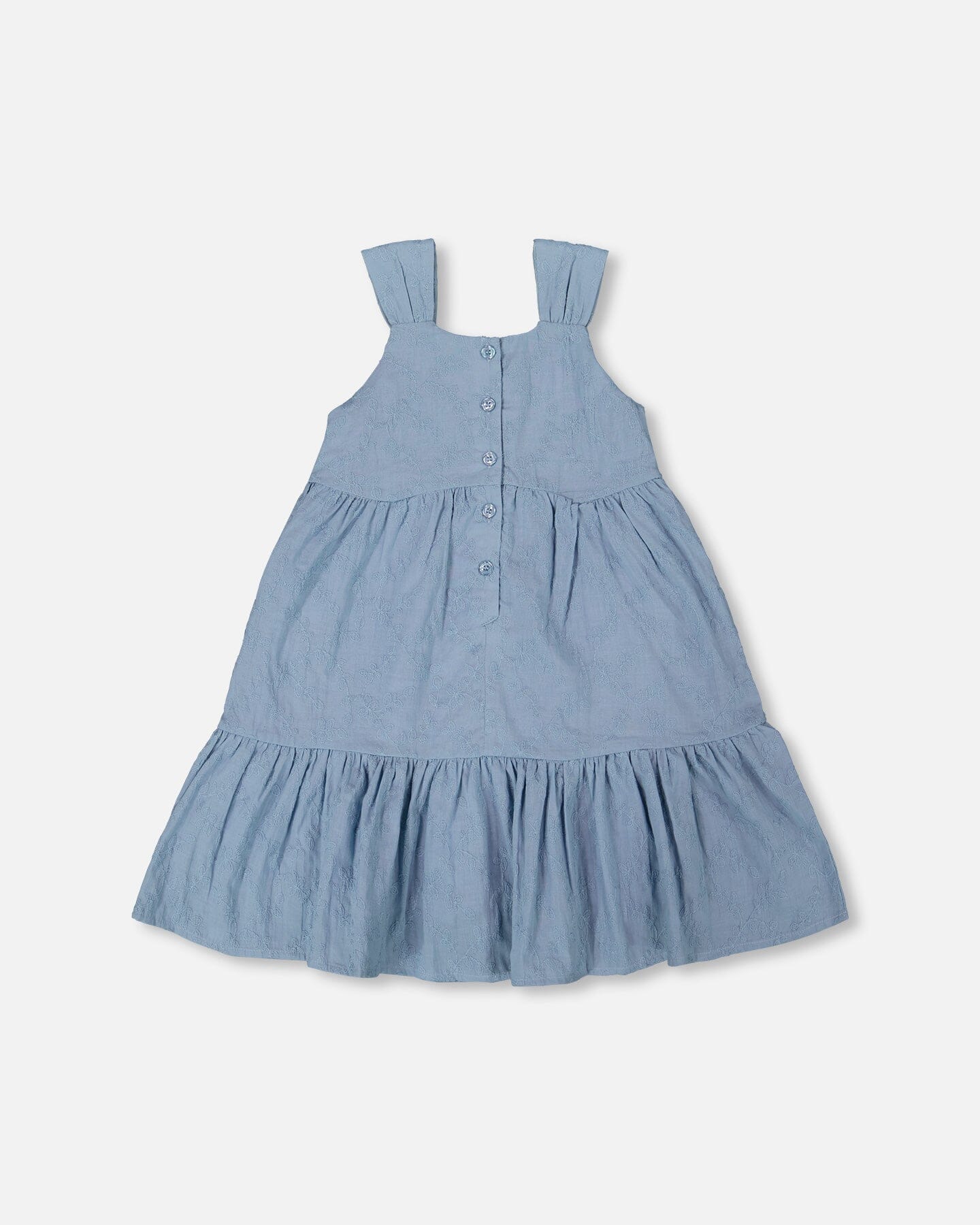 Multi-Tiered Eyelet Dress Gray Blue - G30O89_971