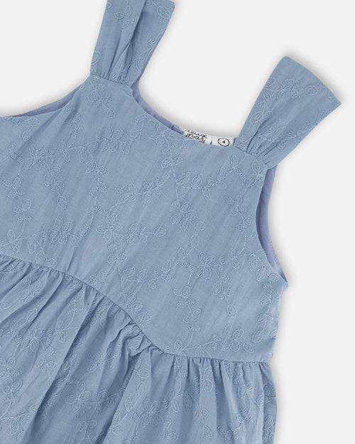 Multi-Tiered Eyelet Dress Gray Blue - G30O89_971