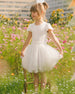 Bi-Material Dress With Glitter Hearts Skirt Snow White - G30O91_100