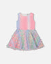 Milano Dress With Printed Mesh Skirt Multicolored With Butterflies - G30O92_000