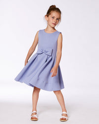 Neoprene Bow Dress Old Blue - G30O96_536