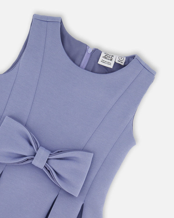 Neoprene Bow Dress Old Blue - G30O96_536