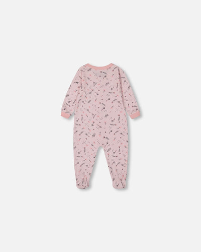 Printed Organic Cotton One-Piece Pajama Off-White And Multi Truck - G30PA40US_028