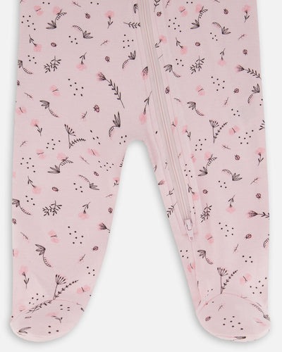 Printed Organic Cotton One-Piece Pajama Off-White And Multi Truck - G30PA40US_028