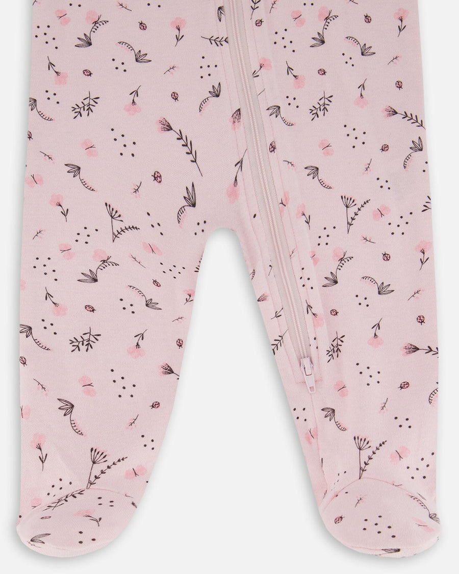 Printed Organic Cotton One-Piece Pajama Off-White And Multi Truck - G30PA40US_028