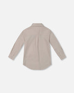 Long Sleeve Button Down Shirt Light Taupe - G30R15_147