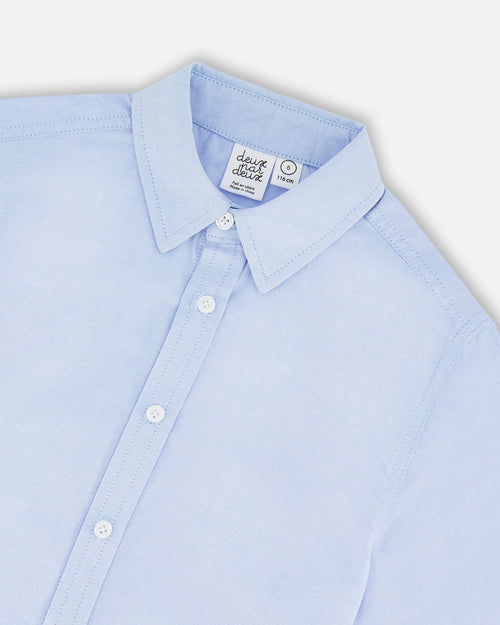 Long Sleeve Button Down Shirt Pale Blue - G30R15_400