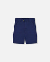 Slant Pocket Bermuda Shorts Navy Blue