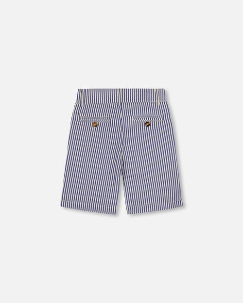 Slant Pocket Bermuda Shorts Royal Blue Striped - G30R27_472