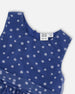 Printed Tiered Dress Blue With Daisy Print - G30R85_484