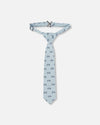 Neck Tie Pale Blue With Bicycle Accessories Deux par Deux 