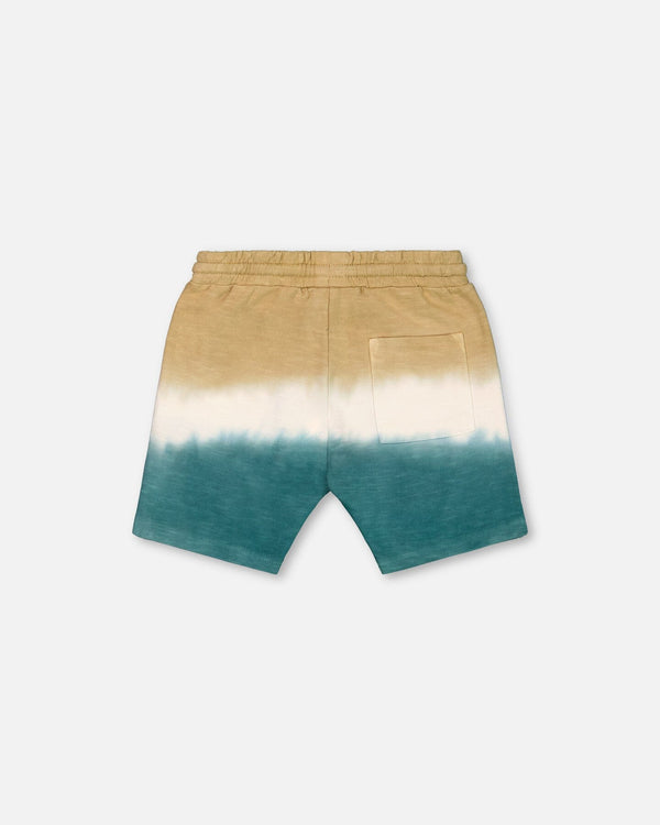 French Terry Short Gradient Beige And Teal - G30T25_082