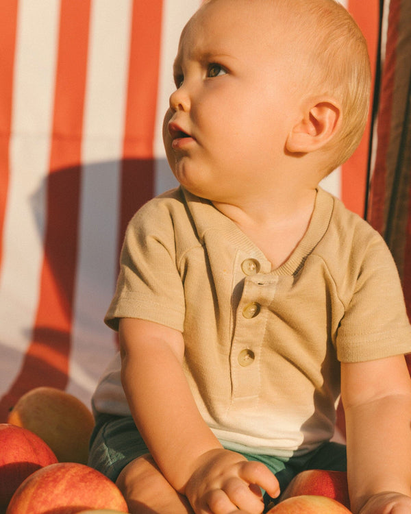 One-Piece Romper Gradient Beige And Teal One-Piece & Baby Rompers Deux par Deux 