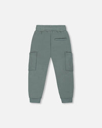 French Terry Sweatpants With Side Pockets Grayish Teal - G30U23_478