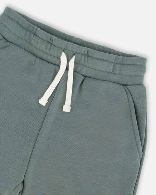 French Terry Sweatpants With Side Pockets Grayish Teal - G30U23_478