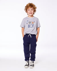 French Terry Sweatpants With Side Pockets Navy Blue - G30U23_481