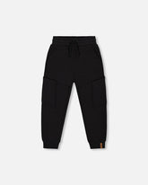 French Terry Sweatpants With Side Pockets Black