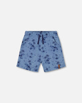 Printed Chambray Short Pale Blue And Navy