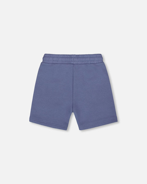 French Terry Zip Pocket Shorts Pale Mauve Blue - G30U26_467