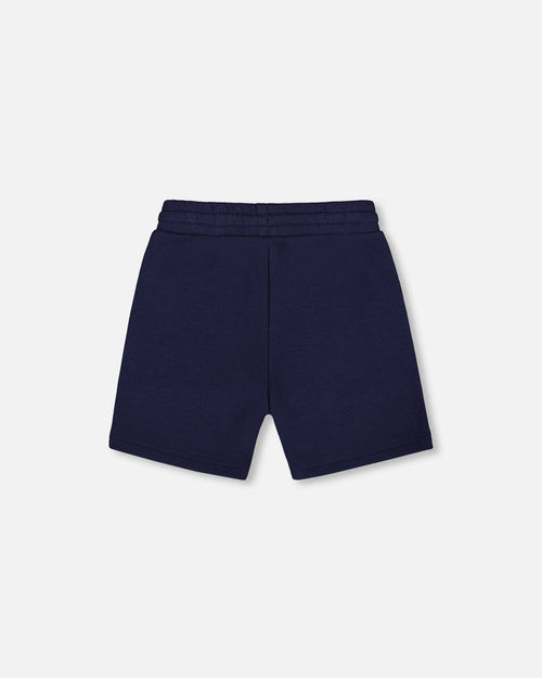 French Terry Zip Pocket Shorts Navy Blue - G30U26_481