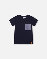 Short Sleeve Tee With Pocket Navy Blue