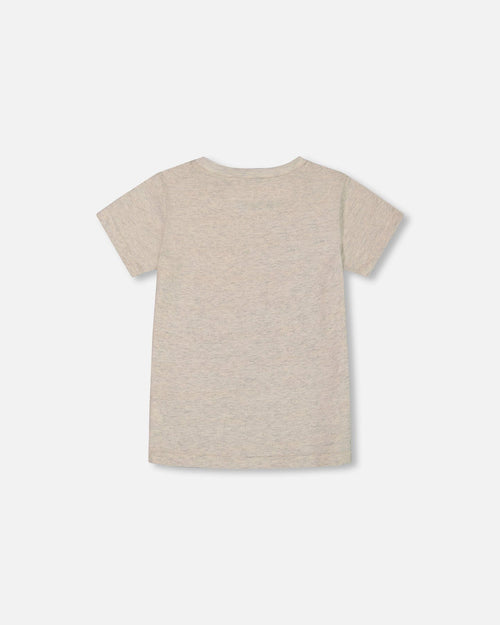 Organic Cotton Graphic Tee Light Gray Shimmer - G30U71_193