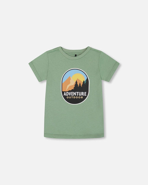 Organic Cotton Graphic Tee Sage And Multi - G30U71_279