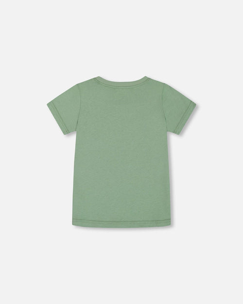 Organic Cotton Graphic Tee Sage And Multi - G30U71_279