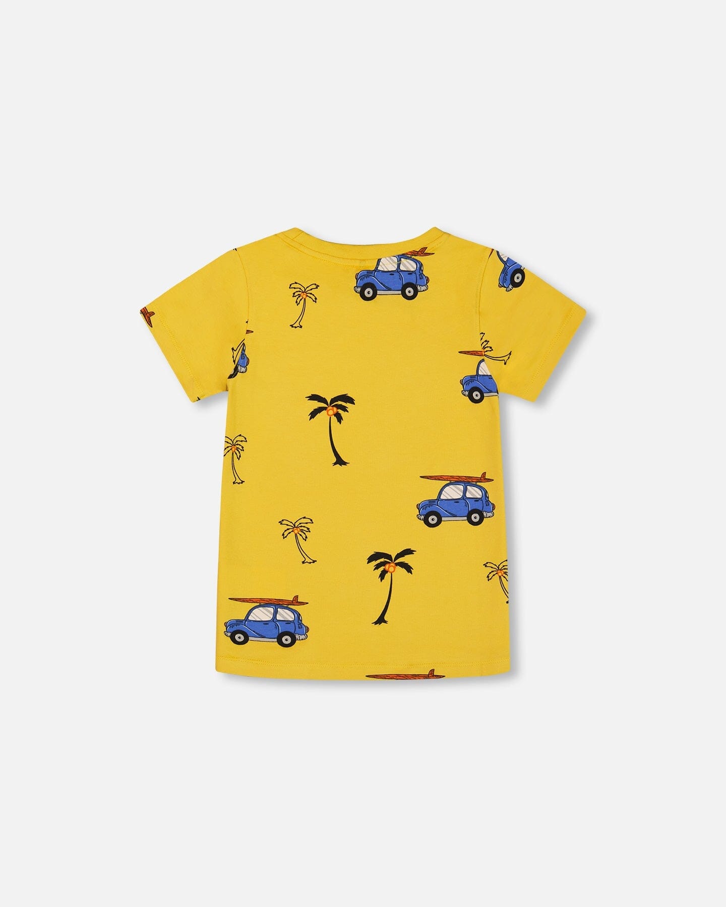 Printed Organic Cotton Tee Yellow And Blue Car - G30U73_200