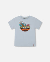 Short Sleeve Graphic Tee Blue And Ramen