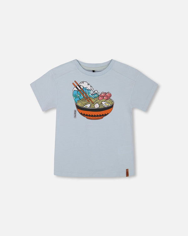 Short Sleeve Graphic Tee Blue And Ramen - G30U74_299