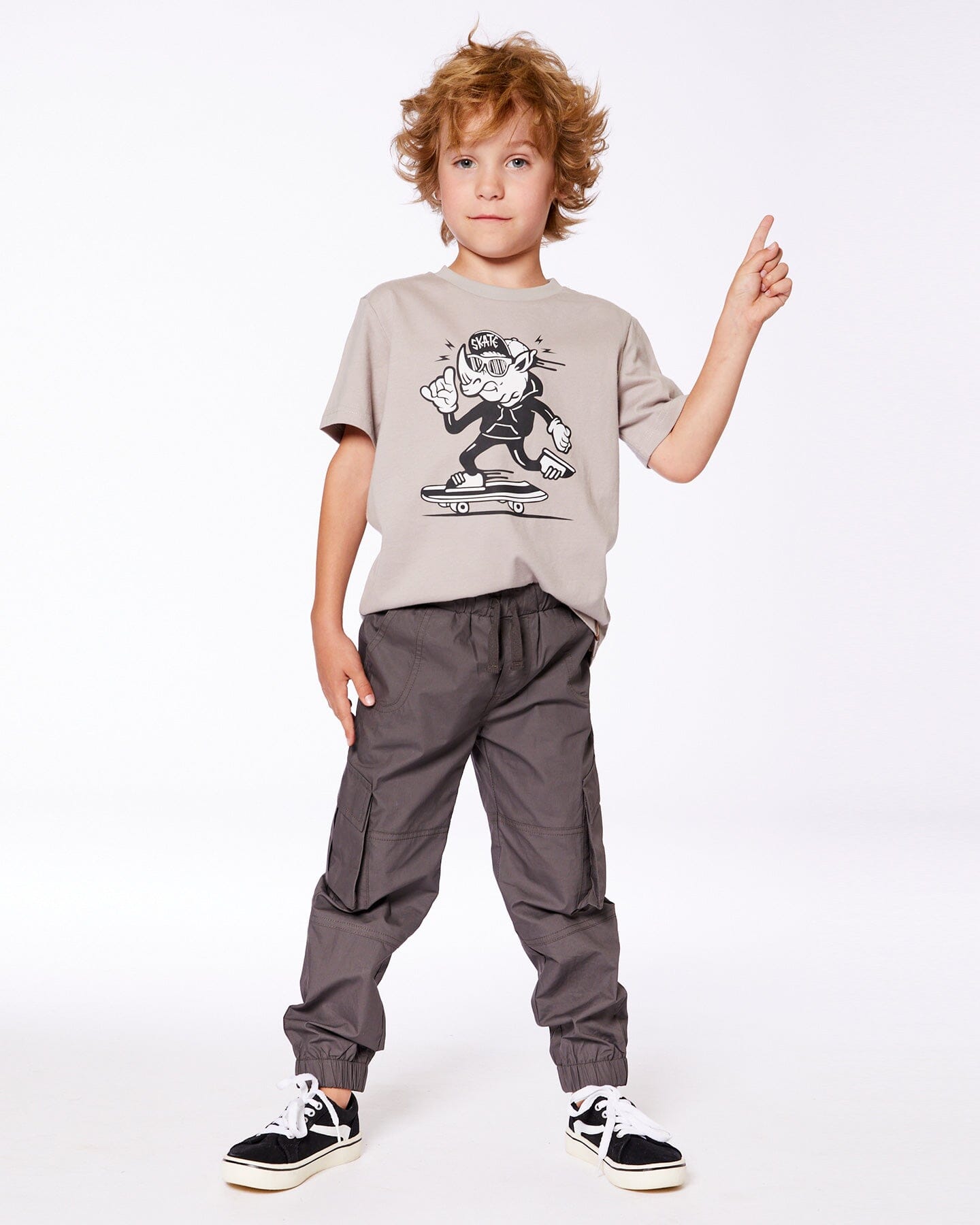 Organic Cotton Graphic Tee Gray, Black And White - G30U75_148