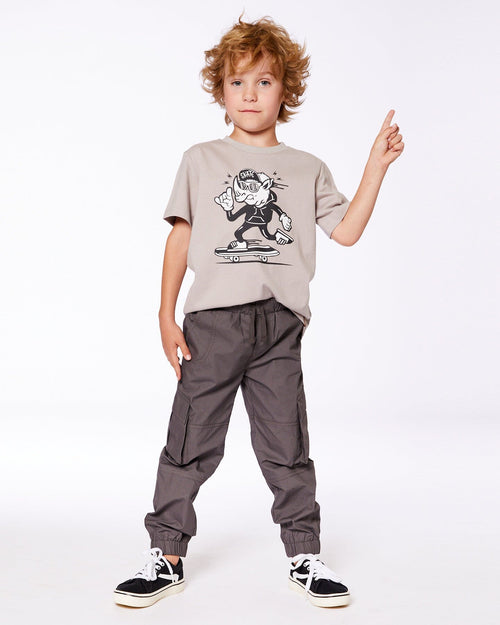 Organic Cotton Graphic Tee Gray, Black And White - G30U75_148