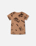 Printed Organic Cotton Tee Beige And Black Dinos - G30U77_919