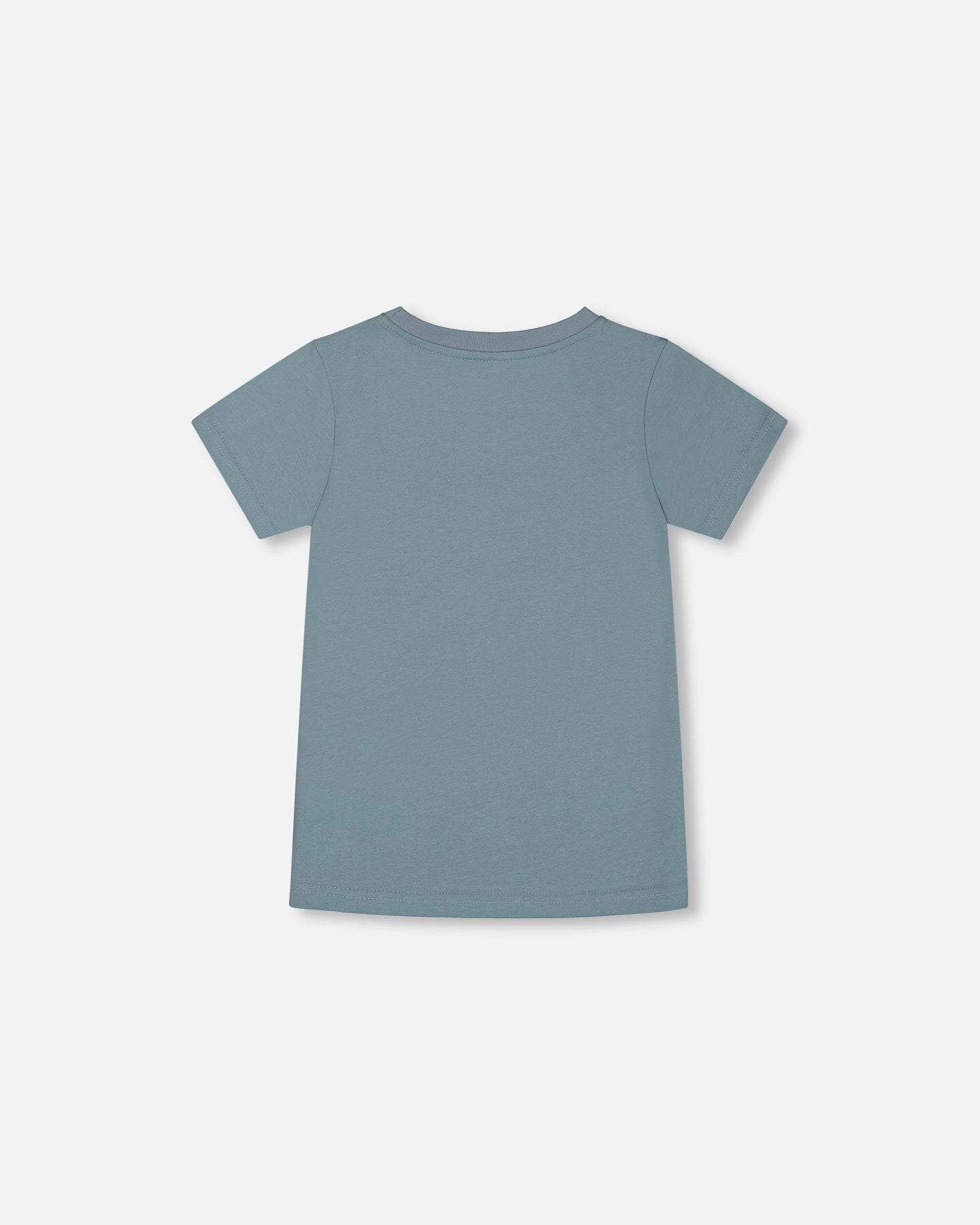 Organic Cotton Graphic Tee Grayish Teal And Robot - G30U78_478