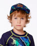 Printed Cap Blue And Green Dino On Navy - G30VBC_034