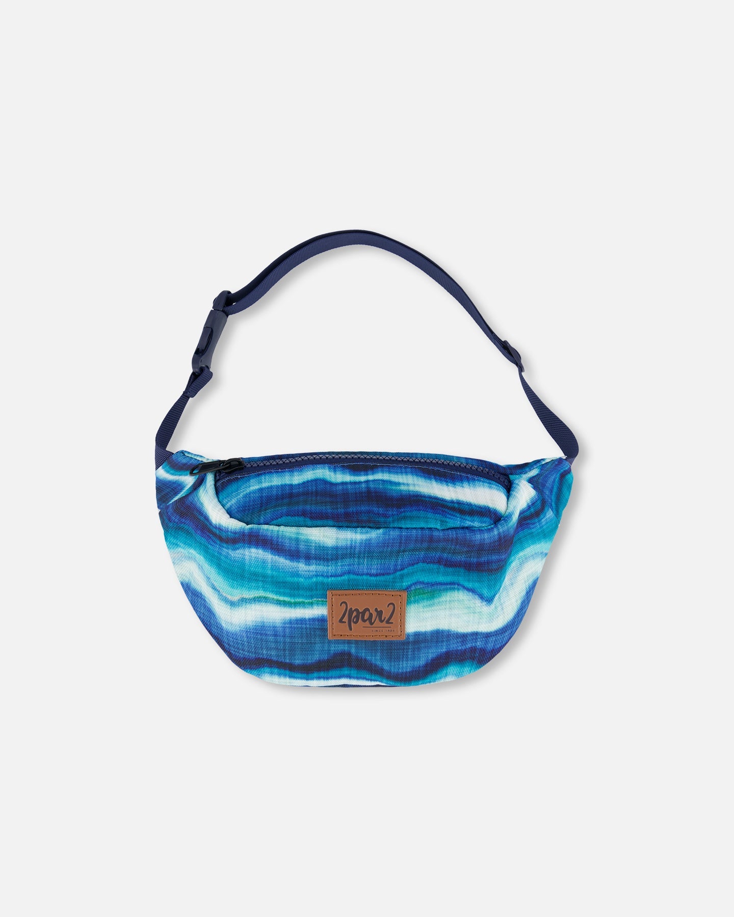 Printed Fanny Pack Blue Wave And Black - G30VF_042