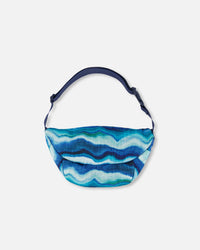 Printed Fanny Pack Blue Wave And Black - G30VF_042