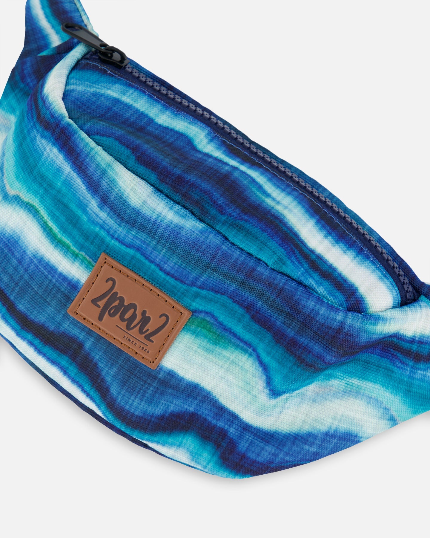 Printed Fanny Pack Blue Wave And Black - G30VF_042