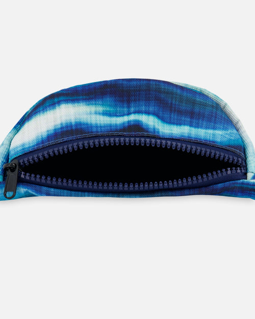 Printed Fanny Pack Blue Wave And Black - G30VF_042