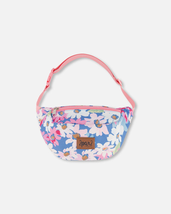 Printed Fanny Pack White, Pink, And Green Flowers - G30VF_048