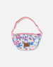 Printed Fanny Pack White, Pink, And Green Flowers - G30VF_048