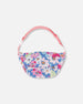 Printed Fanny Pack White, Pink, And Green Flowers - G30VF_048